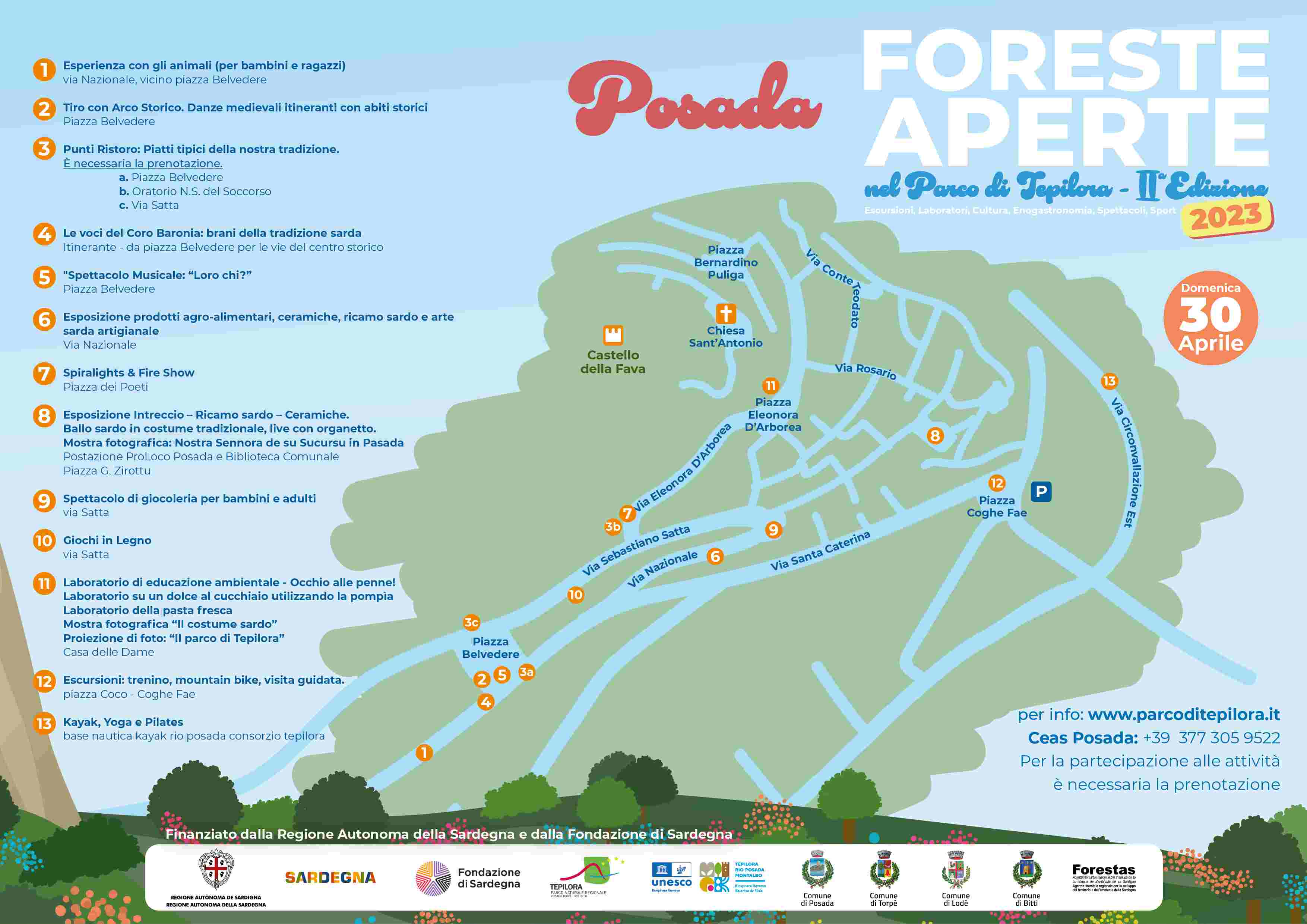 Foreste Aperte 2023 - Parco di Tepilora - Mappa Posada